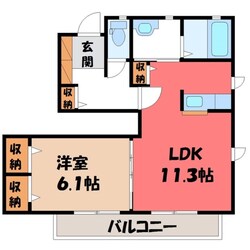 プライマリー今宮台 壱番館の物件間取画像